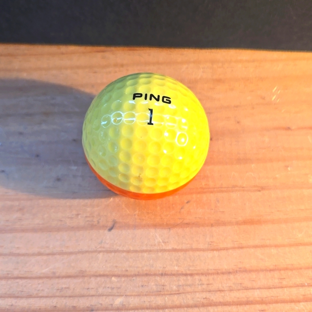 RARE PING #1 EYE ORANGE + YELLOW GOLF BALL